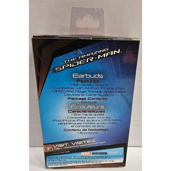 Amazing Spider-Man Kids Stereo Earbuds, Wired 3.5mm Headphones - Picture 2 of 4